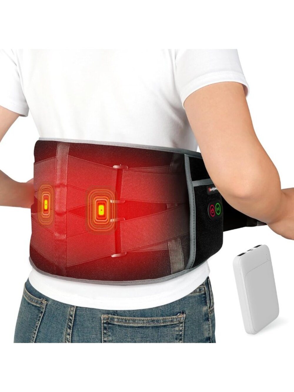 Portable Cordless Heating Pad & Massager for Back Relief | Rechargeable, FSA/HSA